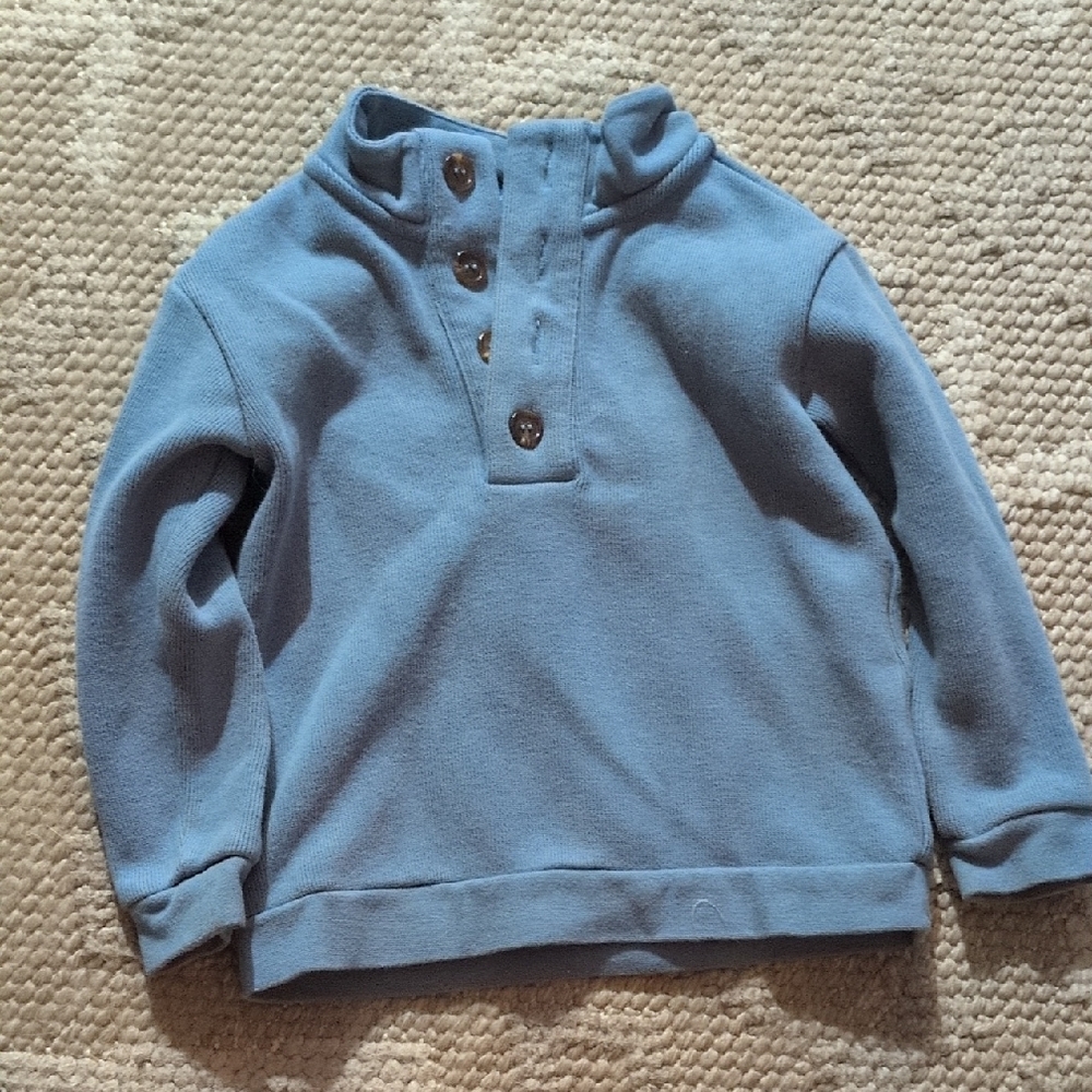 Kids Cozy Blue Button-Up Sweatshirt Maison Me